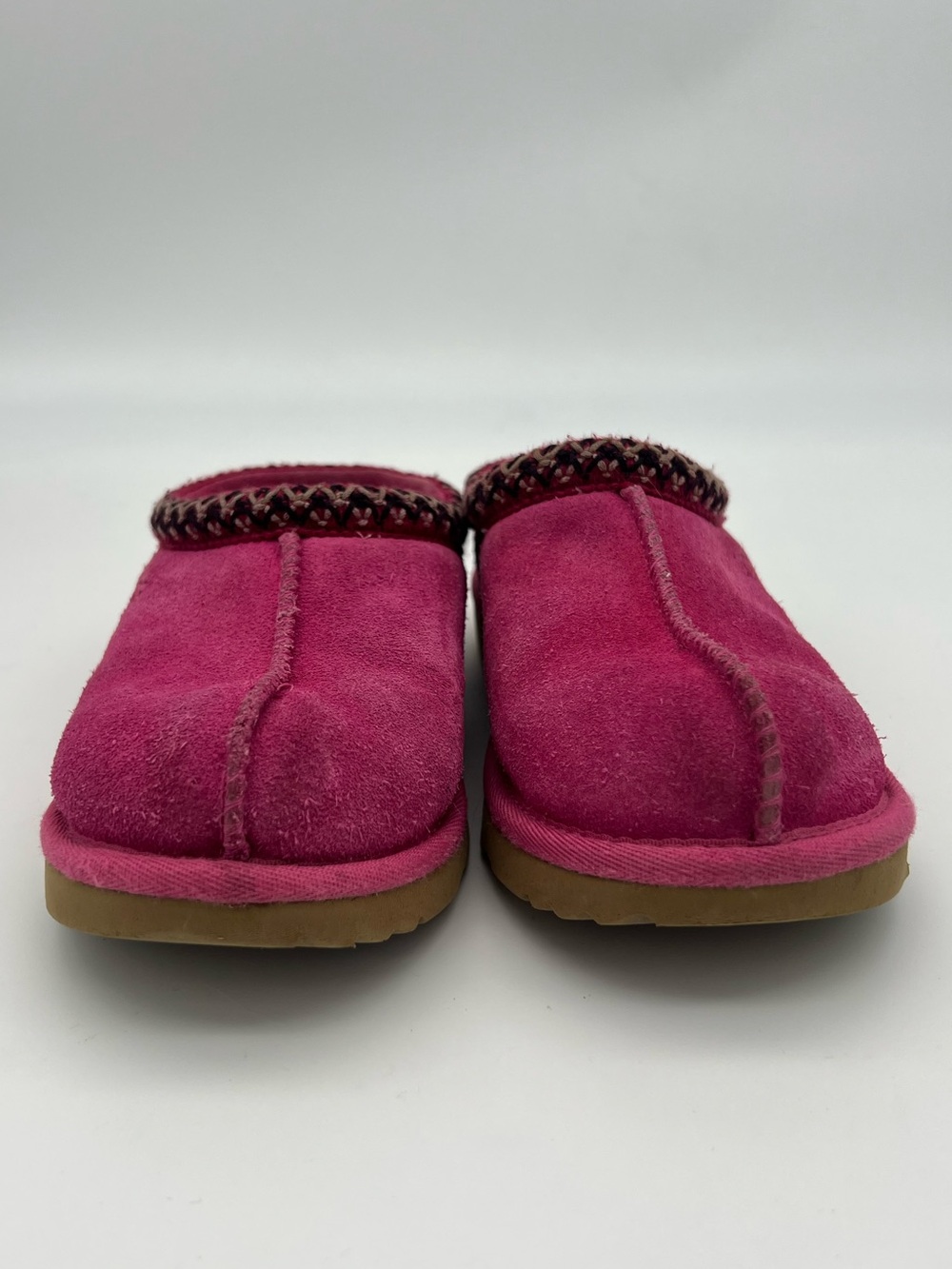 UGG Tasman kids girls size 1 Suede Slip-On Shearling Clogs mules pink leather - Picture 5 of 10